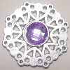 Plastic( ABS) Pendant with Acrylic Zircon, 44mm  Sold by Bag