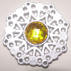 Plastic( ABS) Pendant with Acrylic Zircon, 44mm  Sold by Bag
