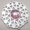 Plastic( ABS) Pendant with Acrylic Zircon, 44mm  Sold by Bag