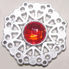 Plastic( ABS) Pendant with Acrylic Zircon, 44mm  Sold by Bag