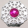 Plastic( ABS) Pendant with Acrylic Zircon, 44mm  Sold by Bag