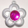 Plastic( ABS) Pendant with Acrylic Zircon, 40x36mm Hole:3mm Sold by Bag