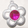 Plastic( ABS) Pendant with Acrylic Zircon, 40x36mm Hole:3mm Sold by Bag