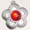 Plastic( ABS) Pendant with Acrylic Zircon, 40x36mm Hole:3mm Sold by Bag