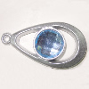 Plastic( ABS) Pendant with Acrylic Zircon, 45x24mm Hole:3mm Sold by Bag