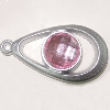 Plastic( ABS) Pendant with Acrylic Zircon, 45x24mm Hole:3mm Sold by Bag