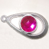 Plastic( ABS) Pendant with Acrylic Zircon, 45x24mm Hole:3mm Sold by Bag