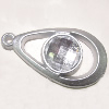 Plastic( ABS) Pendant with Acrylic Zircon, 45x24mm Hole:3mm Sold by Bag