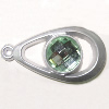 Plastic( ABS) Pendant with Acrylic Zircon, 45x24mm Hole:3mm Sold by Bag