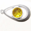 Plastic( ABS) Pendant with Acrylic Zircon, 45x24mm Hole:3mm Sold by Bag