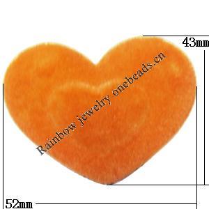  Villiform Acrylic Beads, Heart 43x52mm, Sold by Bag