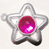 Plastic( ABS) Pendant with Acrylic Zircon, 41x37mm Hole:3mm Sold by Bag