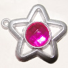 Plastic( ABS) Pendant with Acrylic Zircon, 41x37mm Hole:3mm Sold by Bag