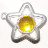 Plastic( ABS) Pendant with Acrylic Zircon, 41x37mm Hole:3mm Sold by Bag