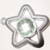 Plastic( ABS) Pendant with Acrylic Zircon, 41x37mm Hole:3mm Sold by Bag