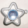 Plastic( ABS) Pendant with Acrylic Zircon, 41x37mm Hole:3mm Sold by Bag