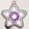 Plastic( ABS) Pendant with Acrylic Zircon, 41x37mm Hole:3mm Sold by Bag