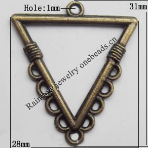 Connector, Lead-free Zinc Alloy Jewelry Findings, 28x31mm Hole=1mm,  Sold by Bag