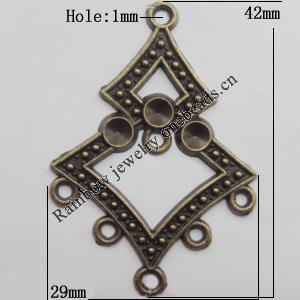 Connector, Lead-free Zinc Alloy Jewelry Findings, 29x42mm Hole=1mm,  Sold by Bag