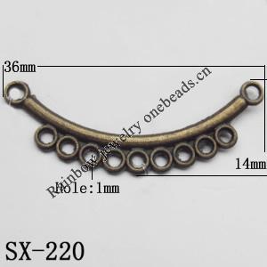 Connector, Lead-free Zinc Alloy Jewelry Findings, 36x14mm Hole=1mm,  Sold by Bag
