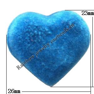  Villiform Acrylic Beads, Heart 26x23mm, Sold by Bag