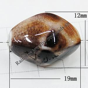 Imitate Animal skins Acrylic Beads, Painted Spray-paint, 19x12mm Hole:2mm, Sold by Bag