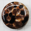 Imitate Animal skins Acrylic Beads, Painted Spray-paint, Flat Round 27mm Hole:2mm, Sold by Bag