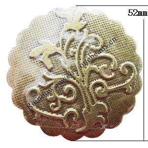 Iron Jewelry finding Pendant Lead-free, Flower 52mm Hole:1mm, Sold by Bag