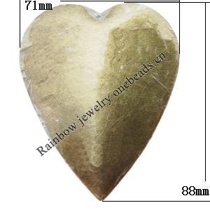 Iron Jewelry finding Pendant Lead-free, Heart 88x71mm Hole:1mm, Sold by Bag