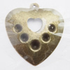 Iron Jewelry finding Pendant Lead-free, Heart 34x31mm Hole:1mm, Sold by Bag
