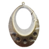 Iron Jewelry finding Pendant Lead-free, Hollow Flat Oval O:47x30mm I:22.5x15mm Hole:1mm, Sold by Bag