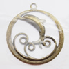 Iron Jewelry finding Pendant Lead-free, Round 45x40mm Hole:3mm, Sold by Bag