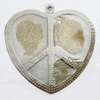 Iron Jewelry finding Pendant Lead-free, Heart 43x42mm Hole:1.5mm, Sold by Bag