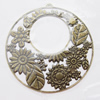 Iron Jewelry finding Pendant Lead-free, Round O:57.5x55mm I:25mm, Sold by Bag