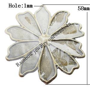 Iron Jewelry finding Pendant Lead-free, Flower 58mm Hole:1mm, Sold by Bag