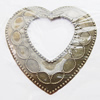 Iron Jewelry finding Pendant Lead-free, Hollow Heart 59x57mm Hole:2mm, Sold by Bag