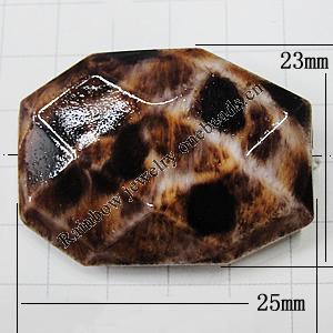 Imitate Animal skins Acrylic Beads, Painted Spray-paint, 25x23mm Hole:1mm, Sold by Bag