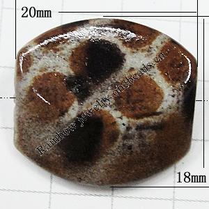 Imitate Animal skins Acrylic Beads, Painted Spray-paint, Flat Drum 20x18mm Hole:1mm, Sold by Bag