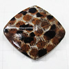 Imitate Animal skins Acrylic Beads, Painted Spray-paint, Flat Bicone 40x36mm Hole:2mm, Sold by Bag