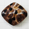 Imitate Animal skins Acrylic Beads, Painted Spray-paint, Flat Bicone 30x26mm Hole:2mm, Sold by Bag