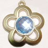 Plastic( ABS) Pendant with Acrylic Zircon, 40x36mm Hole:3mm Sold by Bag