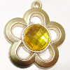 Plastic( ABS) Pendant with Acrylic Zircon, 40x36mm Hole:3mm Sold by Bag