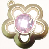 Plastic( ABS) Pendant with Acrylic Zircon, 40x36mm Hole:3mm Sold by Bag