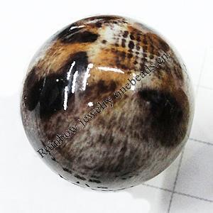 Imitate Animal skins Acrylic Beads, Painted Spray-paint, Round 16mm, Sold by Bag