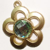 Plastic( ABS) Pendant with Acrylic Zircon, 40x36mm Hole:3mm Sold by Bag