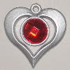 Plastic( ABS) Pendant with Acrylic Zircon, 37x35mm Hole:3mm Sold by Bag