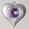 Plastic( ABS) Pendant with Acrylic Zircon, 37x35mm Hole:3mm Sold by Bag