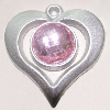 Plastic( ABS) Pendant with Acrylic Zircon, 37x35mm Hole:3mm Sold by Bag