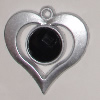 Plastic( ABS) Pendant with Acrylic Zircon, 37x35mm Hole:3mm Sold by Bag