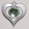 Plastic( ABS) Pendant with Acrylic Zircon, 37x35mm Hole:3mm Sold by Bag